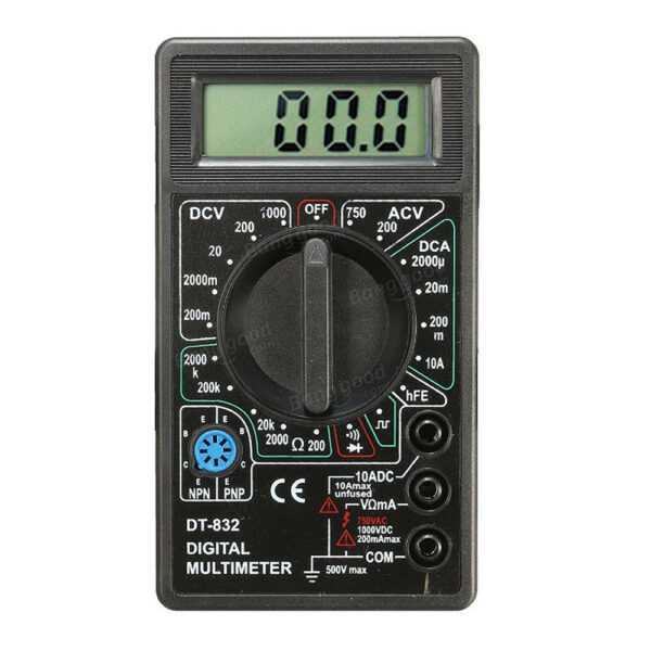 DANIU DT832 Digital LCD Multimeter Ohm Voltage Ampere Meter Buzzer Function with Test Probe +ANENG SMD Chip Component LCR Testing Tool Multimeter Pen Tweezer Red