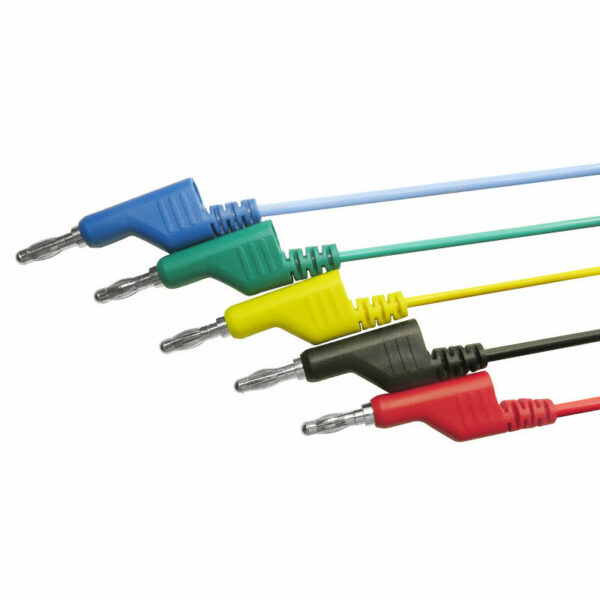 DANIU P1036 5Pcs 1M 4mm Banana to Banana Plug Test Cable Lead for Multimeter Tester 5 Colors