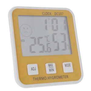 DC107 Large Digital LCD Indoor Temperature Humidity Meter Thermometer Hygrometer Clock Time