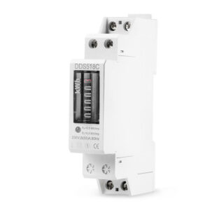 DDS518C Din Rail Single Phase Energy Meter 5-32A AC 230V Analog Counter Electricity Power Consumption Wattmeter
