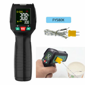 FUYI -50~580℃ Non-Contact Infrared Digital Thermometer Laser Handheld IR Temperature Meter With K Type Thermocouple