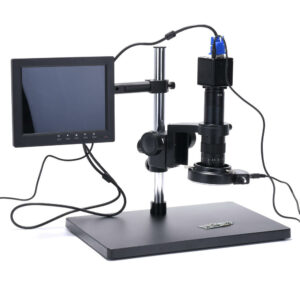 HAYEAR 720P 1080P VGA Industrial Digital Video Microscope Camera + 180X C mount Lens + 56 LED Ring Light + Stand For PCB Repair