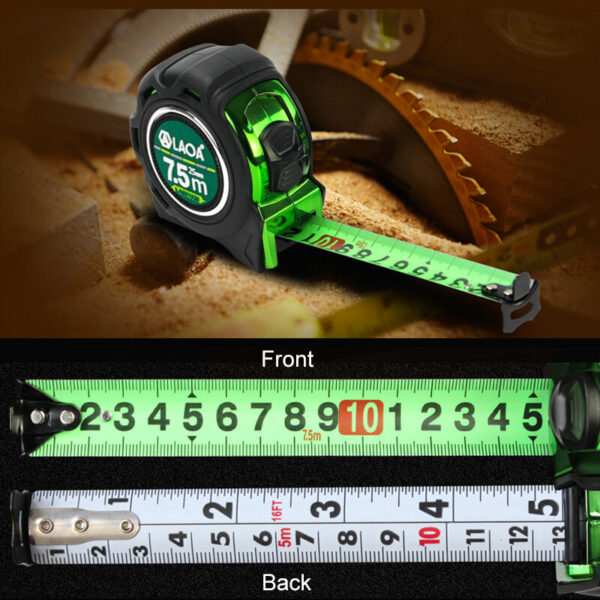 LAOA 3/5/7.5M Mn Steel Measure Tape Roulette Double-sided Steel Tapes British Metric Type Tapeline Roulette Wood Working Tools