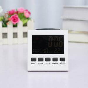 LED Digital Alarm Clock Temperature Humidity Weather Color Display With Backlit