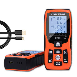 LOMVUM 120M Voice Function  Laser Distance Meter USB Rechargeable Digital Laser Rangefinder Handheld 120m Electric Leveling