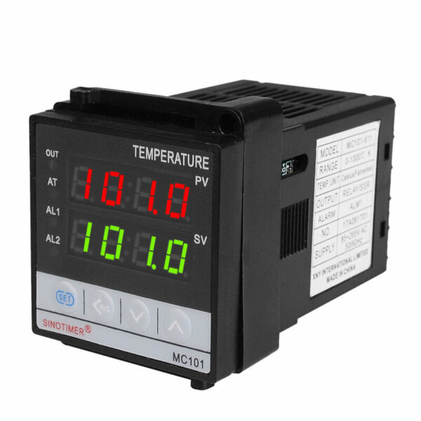 MC101 85~265Vac K Thermocouple Short Shell Input Digital PID Thermostat Temperature Controller Relay+SSR Analog Output for Heat with Alarm