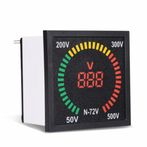 N-72V 50V ~500V 73mm Panel LED Display Voltage Meter 68mm Hole Size Voltmeter AC 220V Digital Voltage Signal Indicator