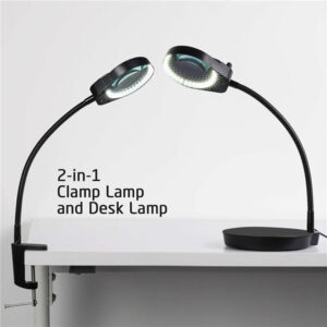 PD-4S Clamp Desktop 2 in 1  USB Magnifier Lamp with 38pcs Led Lights 8x Magnifying Glass for PCB Inspection Reading and Handcrafts