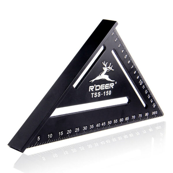 RDEER 150mm Angle Ruler Aluminun Alloy Triangle Ruler For DIY Home Builders Artists Woodworking Measuring Tools
