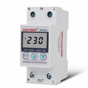 SINOTIMER SVP-915A-63A  Single-phase Adjustable Self-recovery Intelligent Over-voltage Protector Current Limiter with Metered Power Display