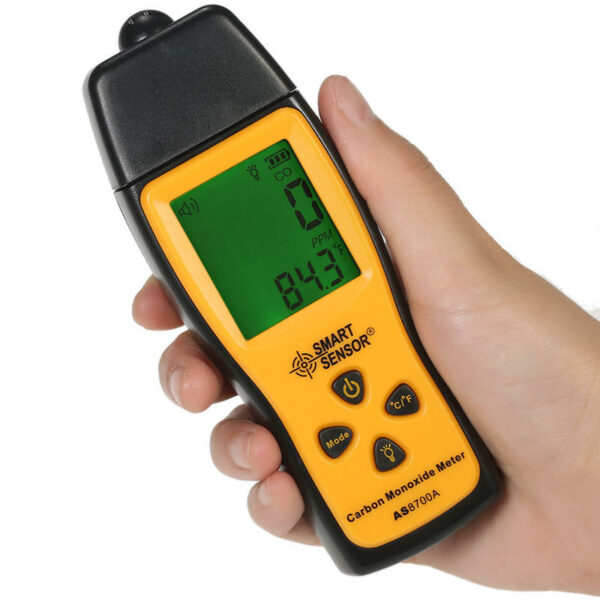 SMARTSENSOR AS8700A Handheld LCD CO Gas Analyzer Carbon Monoxide Tester Gas Detector 0-1000ppm Temperature Tester