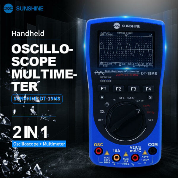 SUNSHINE DT-19MS 2 in 1 Handheld Oscilloscope Multimeter For Mobile Phone Repair Multifunction LCD Display Test Meter
