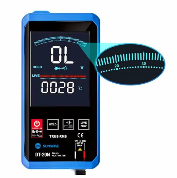 SUNSHINE DT-20N Multimeter Fully Automatic High Precision Color Touch Screen AC DC Voltage and Current Resistance Measurement