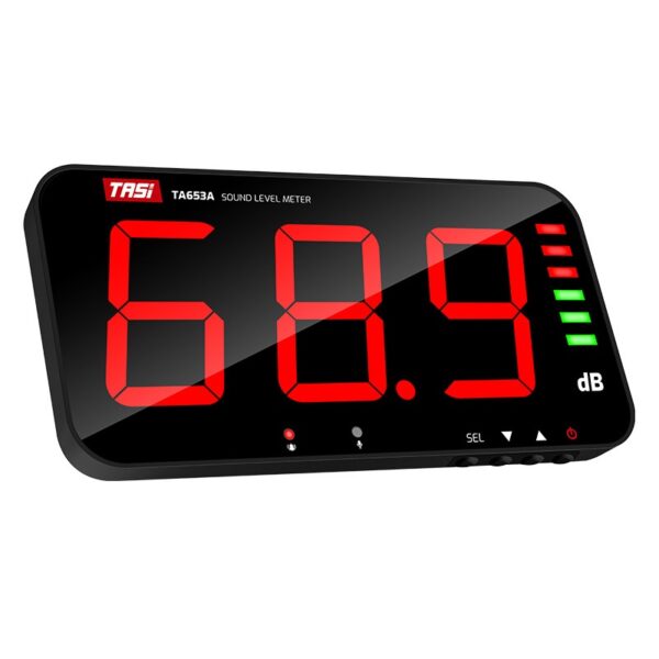 TASI® TA653A Sound Level Meter Tester 30-130db Large Screen LCD Display Wall Hanging Type Decibel Noise Measuring Tester Alarm