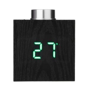 TS-T13 Wooden Grain LED Knob Digital  Electronic Creative Thermometer Hygrometer USB Charging Temperature and Humidity Measure