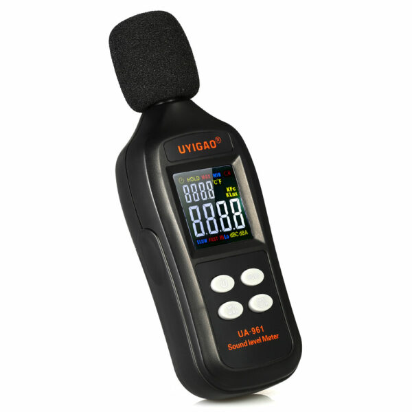 UYIGAO UA961 LCD Digital Sound Level Meter Metro Automotive 35-135dB Noise Volume Decibel dB Monitoring Tester Data Hold Function