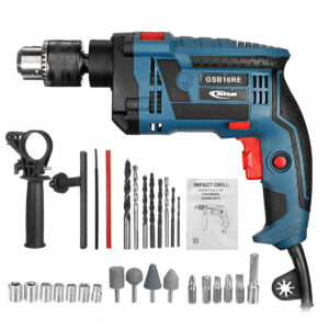 220V 1200W Electric Impact Hand Drill Bit Set Variable Speed Adjustable Woodworking Drill Power Tool