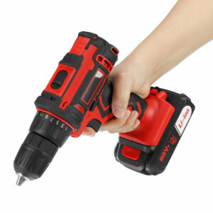 88VF Cordless Electric Drill Driver 25+1 Gears Rechargeable Screwdriver W/ 1/2pcs Battery & LED Working Light