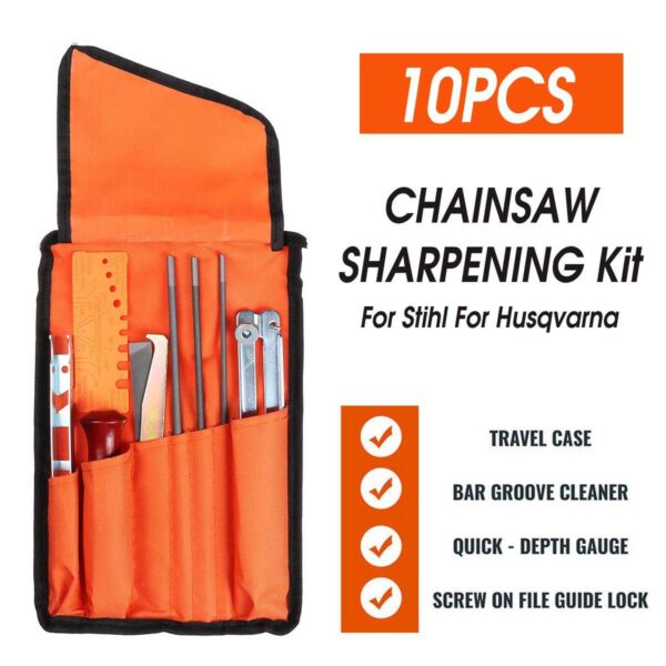 10Pcs Chain Saw Sharpening File Filing Kit Files Tool Chain Sharpener ...