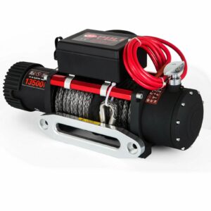 13500LBS 12V Electric Winch + 27M Synthetic Rope Wireless Control for ATV SUV Boat Truck Trailer Recovery Off Road Winch