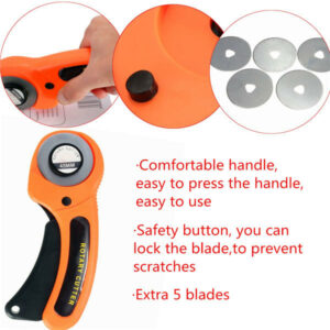 45mm Rotary Cutter Sewing Quilting Fabric Cutting Craft Tool With 5pcs Blades