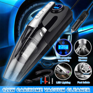 AUGIENB 4 In 1 Handheld Vacuum Cleaner 120W Car/Home with Smart Digital & Tire Inflate