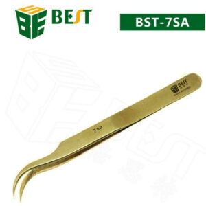 BEST BST-7SA Gold-plated Non-embroidered Steel Tweezers Gold Steel Ultra-sharp Tweezers Wear-resistant Tweezers Clamp