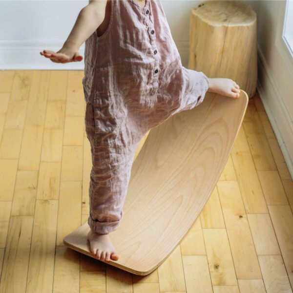Child Balance Toy Wooden Seesaw Indoor Curved Board Baby Double Wooden Outdoor Seesaw Yoga Board Outdoor Toys for Kids Game