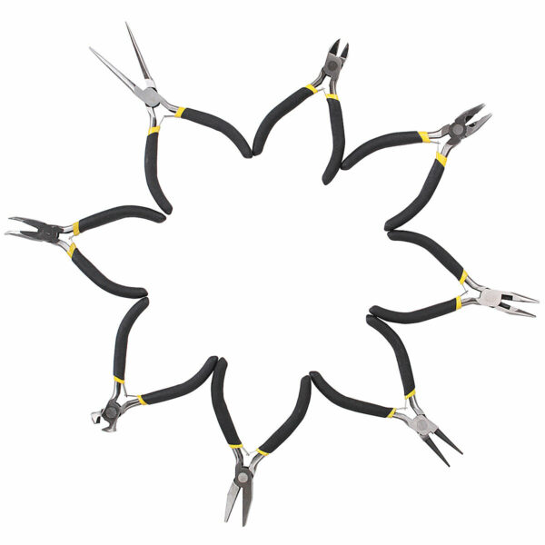 DANIU 8Pcs Round Beading Nose Pliers Wire Side Cutters Pliers Tools Set