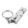 Double Pipe High Decibel Stainless Steel Outdoor Emergency Survival Whistle Keychain Camping