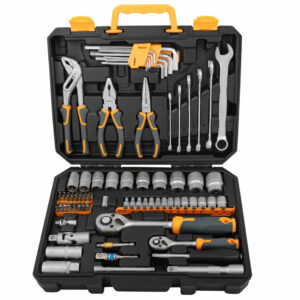 Hi-Spec 89pcs Mechanic's Hand Tool Kit Set Tools for Auto 1/2 1/4 Professional Socket Wrench Combination Tool Set with Toolbox