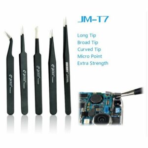 JAKEMY JM-T7-11 Stainless Steel DIY Electronic Long Pointed End Tweezer Forceps Maintenance Tools