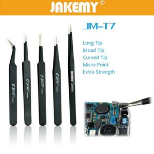 JAKEMY JM-T7-14 Stainless Steel DIY Electronic Pointed End Tweezer Forceps Maintenance Tools