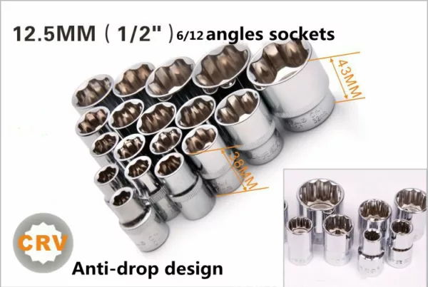 KAFUWELL SS046A01 46pcs 6.3MM Metric Socket Sets Tools Kit