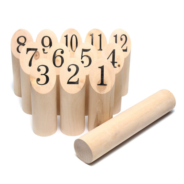 Number KUBB Wooden Family Outdoor Garden Lawn Game Set Board Game Toy