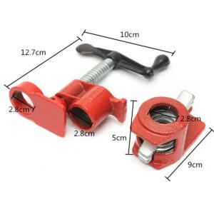 Raitool™ 3/4  Inch Wood Working Clamp Wood Gluing Pipe Clamp Set Wood Working Cast Structure