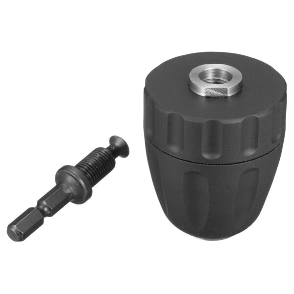 0.8-10mm Keyless Drill Chuck Converter 3/8 Inch 24UNF with 1/4 Inch Hex Shank SDS Adapter