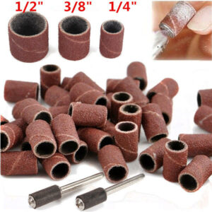 100pcs Sanding Bands Sleeves with 2pcs Mandrels for Electric Grinding Polishing