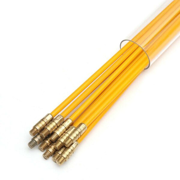 10Pcs 0.3Mx4mm Fiberglass Cable Puller Running Cable Wire Kit Electrical Cable Installing Rod