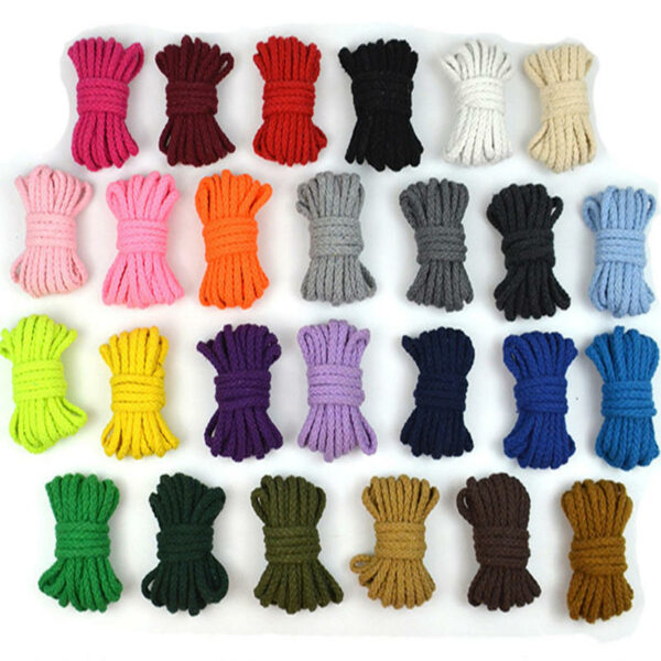 10Pcs Cotton Cord 5mm Eco-Friendly Twisted Rope High Tenacity Thread DIY Textile Craft Woven Cords for Home Decorations