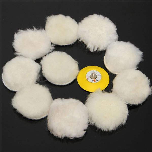 11pcs 3 Inch Woolen Polishing Pad and Buffing Pad Set for Car Polisher