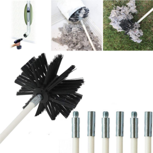 12 Feet Dryer Duct Cleaning Kit Lint Remover Brush Synthetic Brush Head Drill Cleaning Brush
