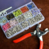 150 Sets 9.5mm 10 Colors Prong Ring Press Studs Snap Fasteners Dummy Clip Pliers