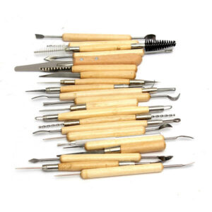 22pcs Stainless Steel Clay Pottery Sculpture Tool Wooden Handle