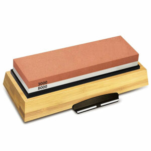 3000/8000 Grit Double Sided Whetstone Cutter Sharpening Stone with Base Angle Guide Flattening Stone and Leather Strop