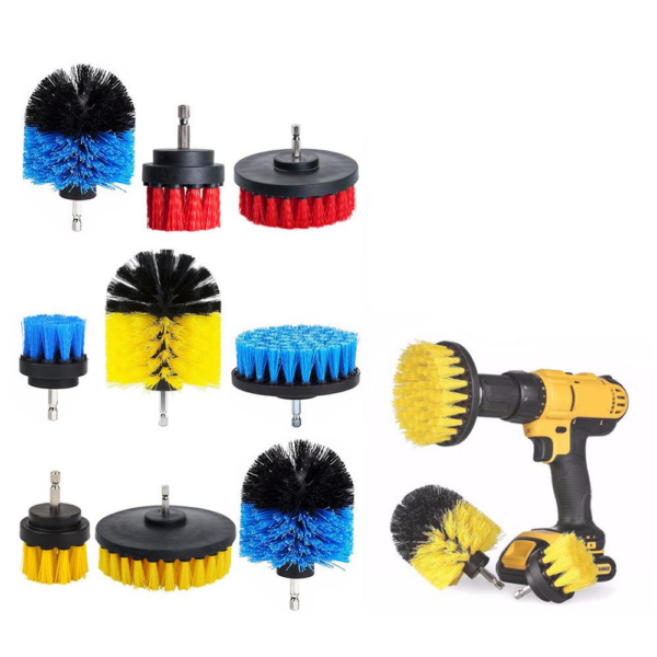 3Pcs 2/3.5/4 Inch Electric Drill Brush Tile Grout Power Scrubber Tub Cleaning Brush Red Blue Yellow