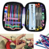 50pcs Aluminum Crochet Hooks Kit Weave Yarn Knitting Needles Sewing Tools Case