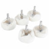 5Pcs 6mm Shank Cotton Dome Polishing Buffing Wheel Drill Brush For Abrasive T-shaped White Cloth Mirror Buffer Pad Grinding Tool