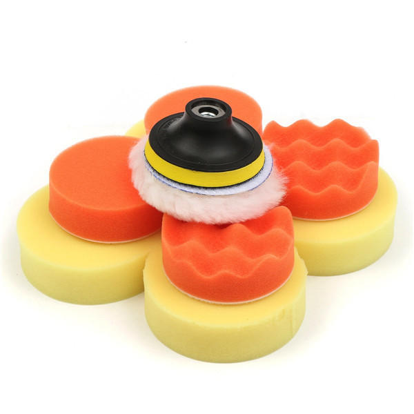 6pcs 3 Inch Polishing Buffer Pad with Drill Adapter and Waxing Pads