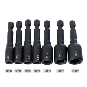 Drillpro 7Pcs M4-M14 Screw Tap Socket Adapter 1/4 Inch Hex Shank Machine Tap Square Driver Thread Tap Adapter for Electric Drill